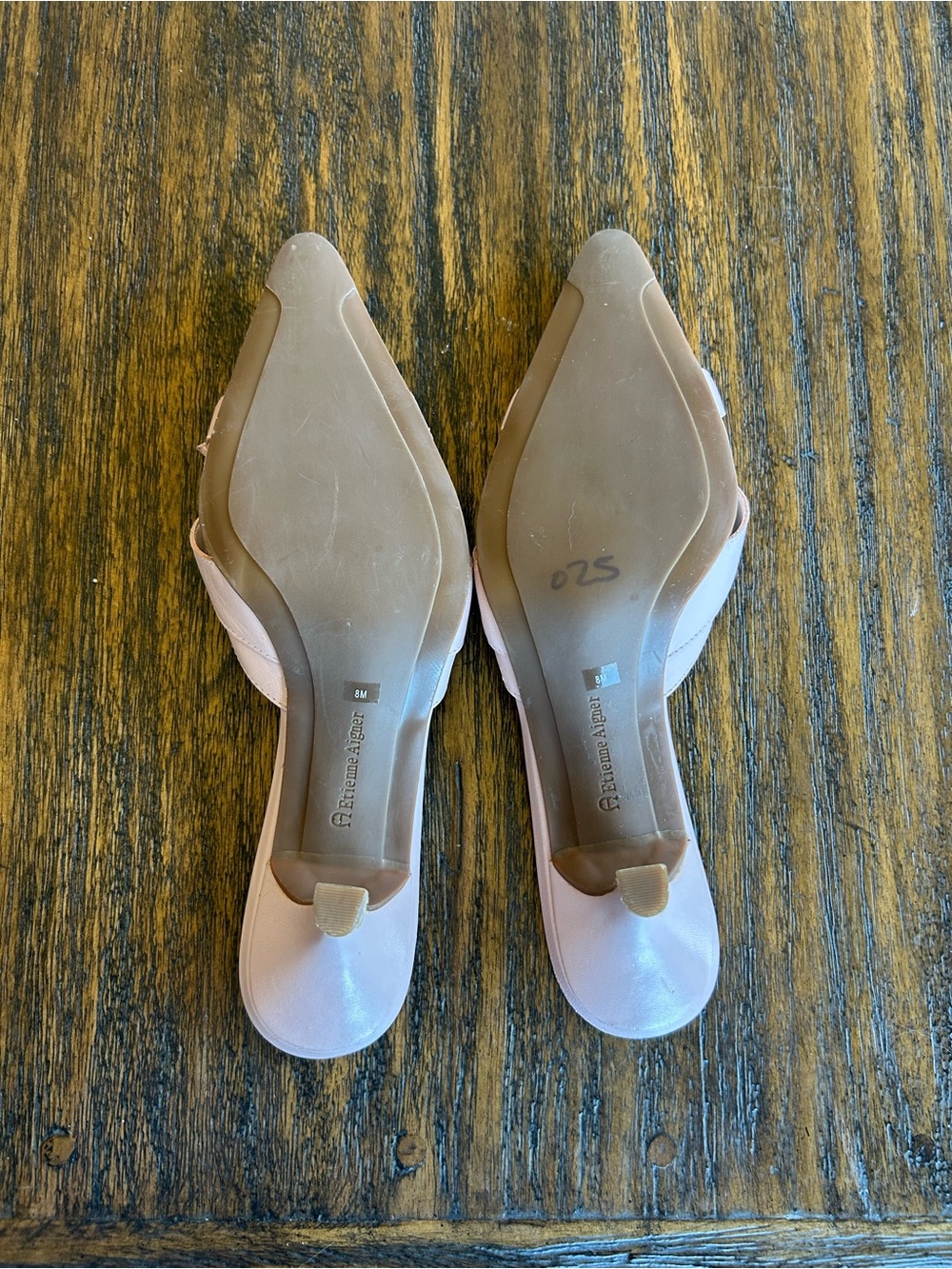 Etienne Aigner Vintage Pink Leather Bow Kitten Heels Coquette Y2K Minimal Heels - Picture 6 of 7
